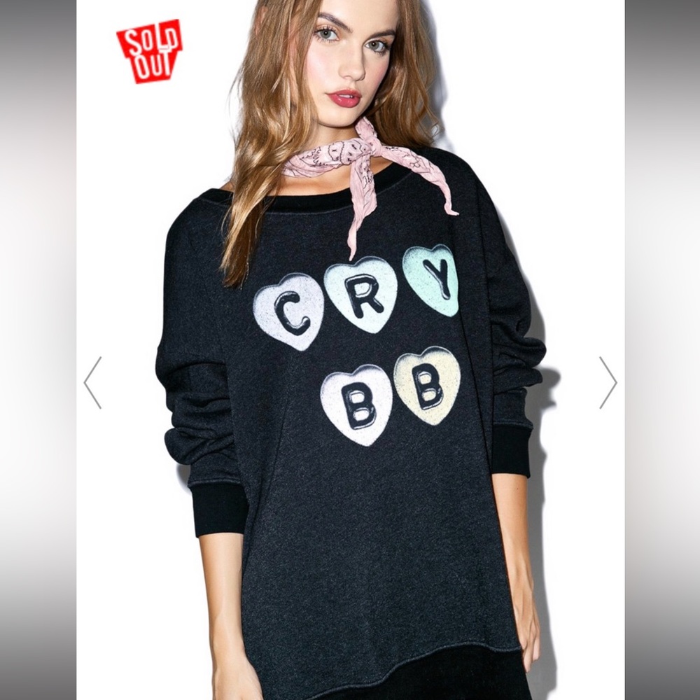 WildFox CRY BB Sweatshirt SMALL